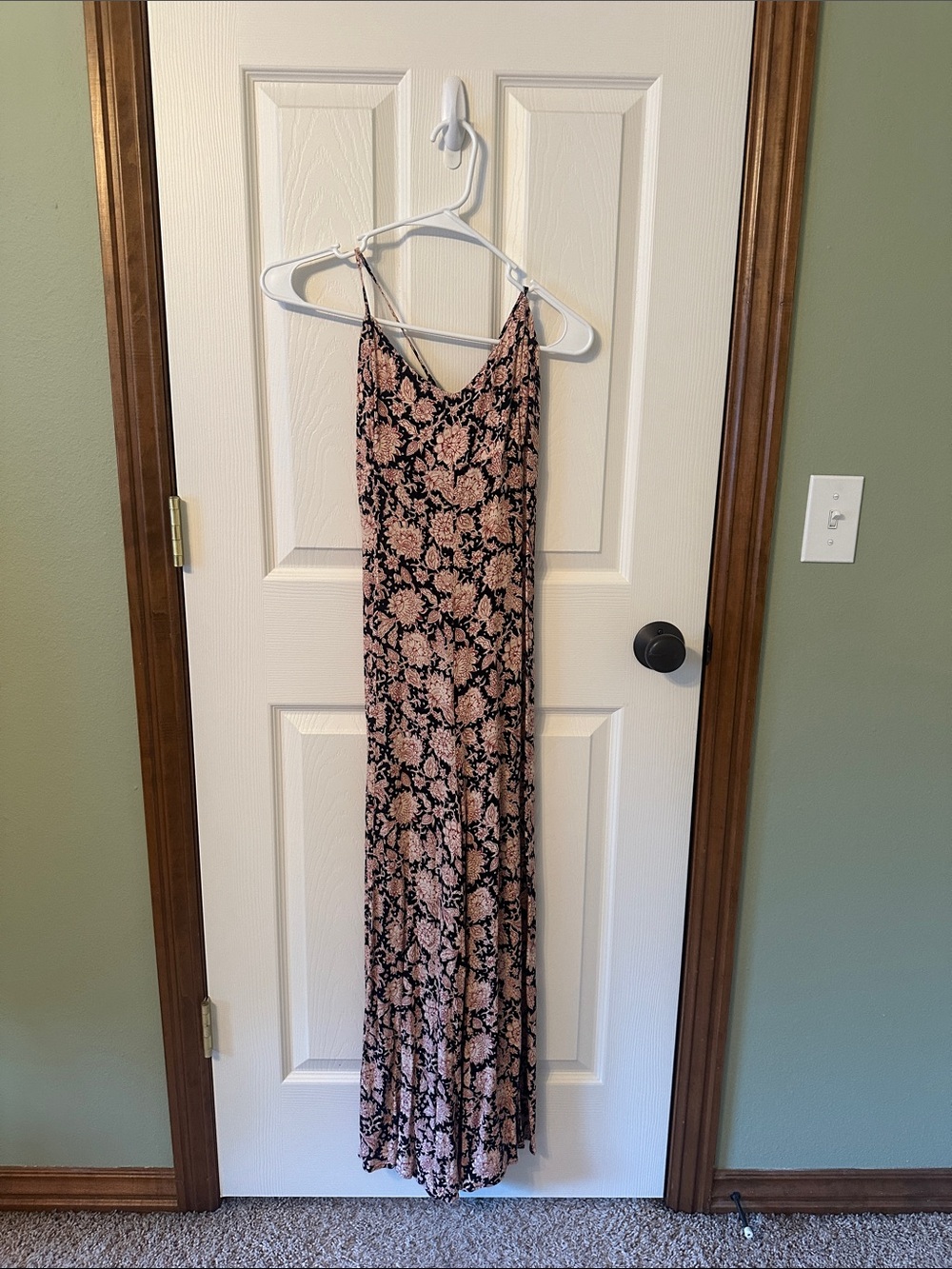 Dress Forum Black and Blush Floral Slip Jumpsuit